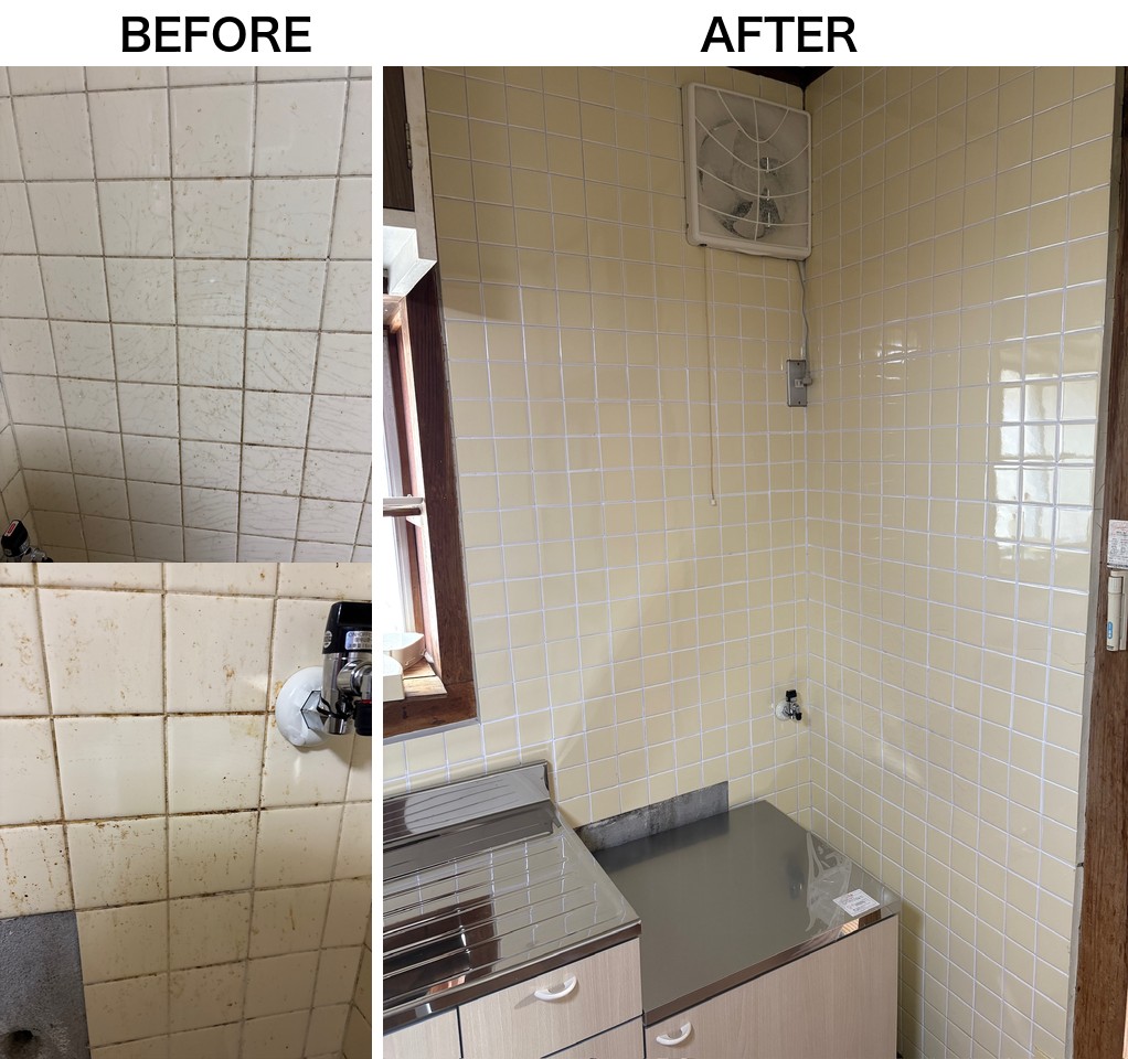 キッチン壁のビフォーアフター