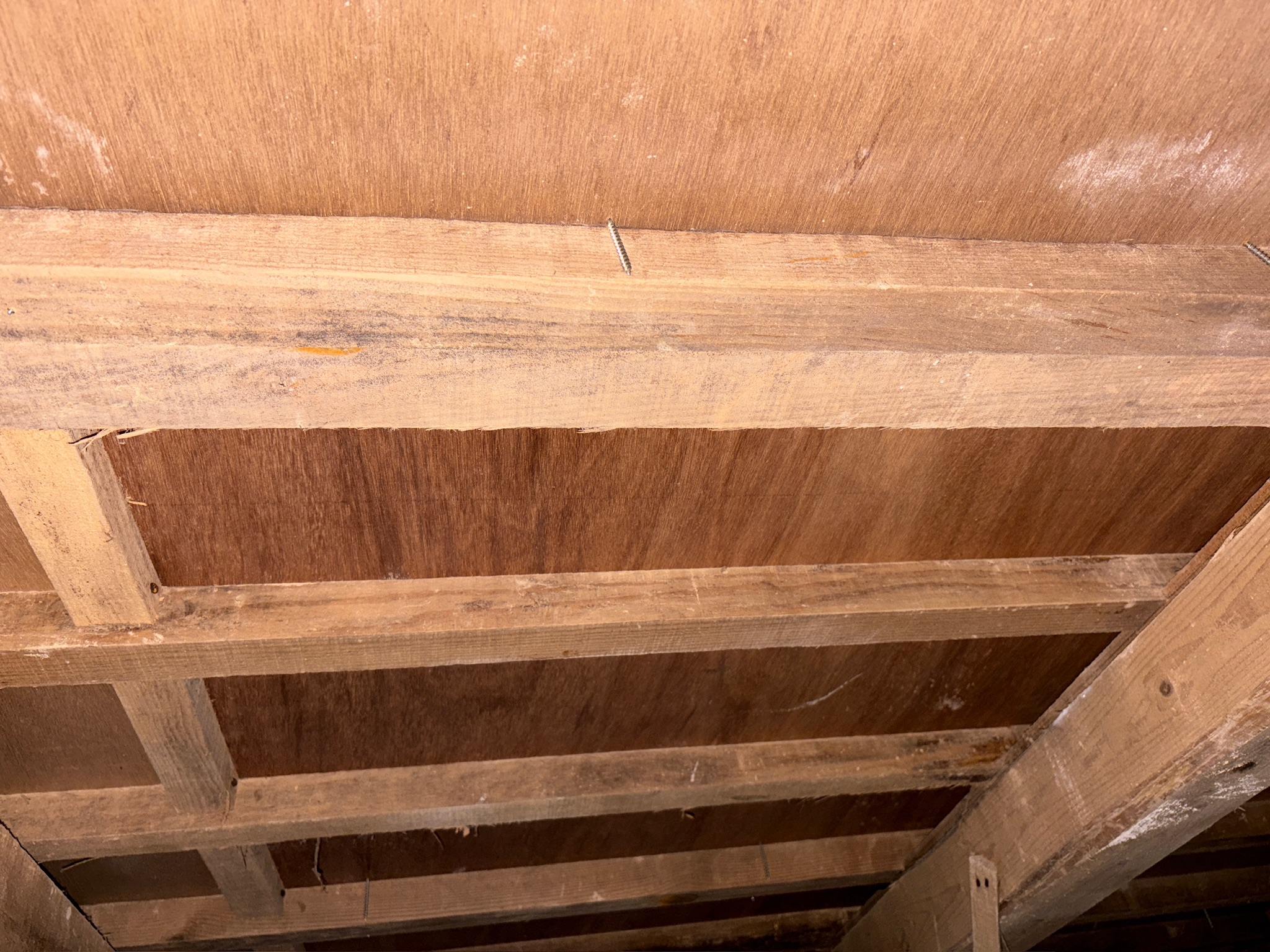 床下に潜って根太を追加